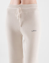 Rib Knit Flare Pants - Ivory