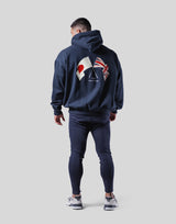 New Flag Oversize Sweat Hoodie - Navy