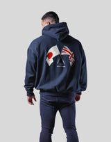 New Flag Oversize Sweat Hoodie - Navy