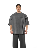 Horse Graphic Vintage Extra Big T-Shirt - D.Grey