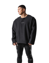 Knit Like Loose Sweat Shirt - Black