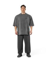 Horse Graphic Vintage Extra Big T-Shirt - D.Grey