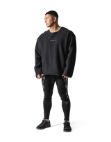 Knit Like Loose Sweat Shirt - Black