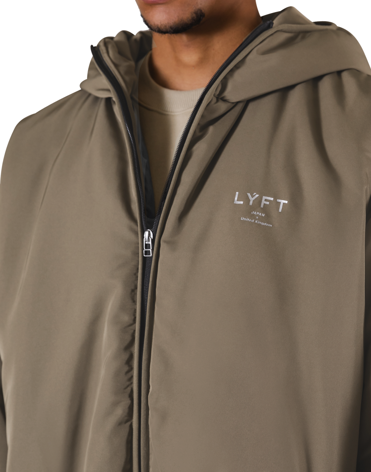 Oversized Hooded Puffer Jacket - Beige