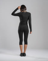 Comfortable Slim Wrap Top - Black