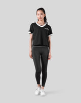 2Line V Neck T-Shirt - Black