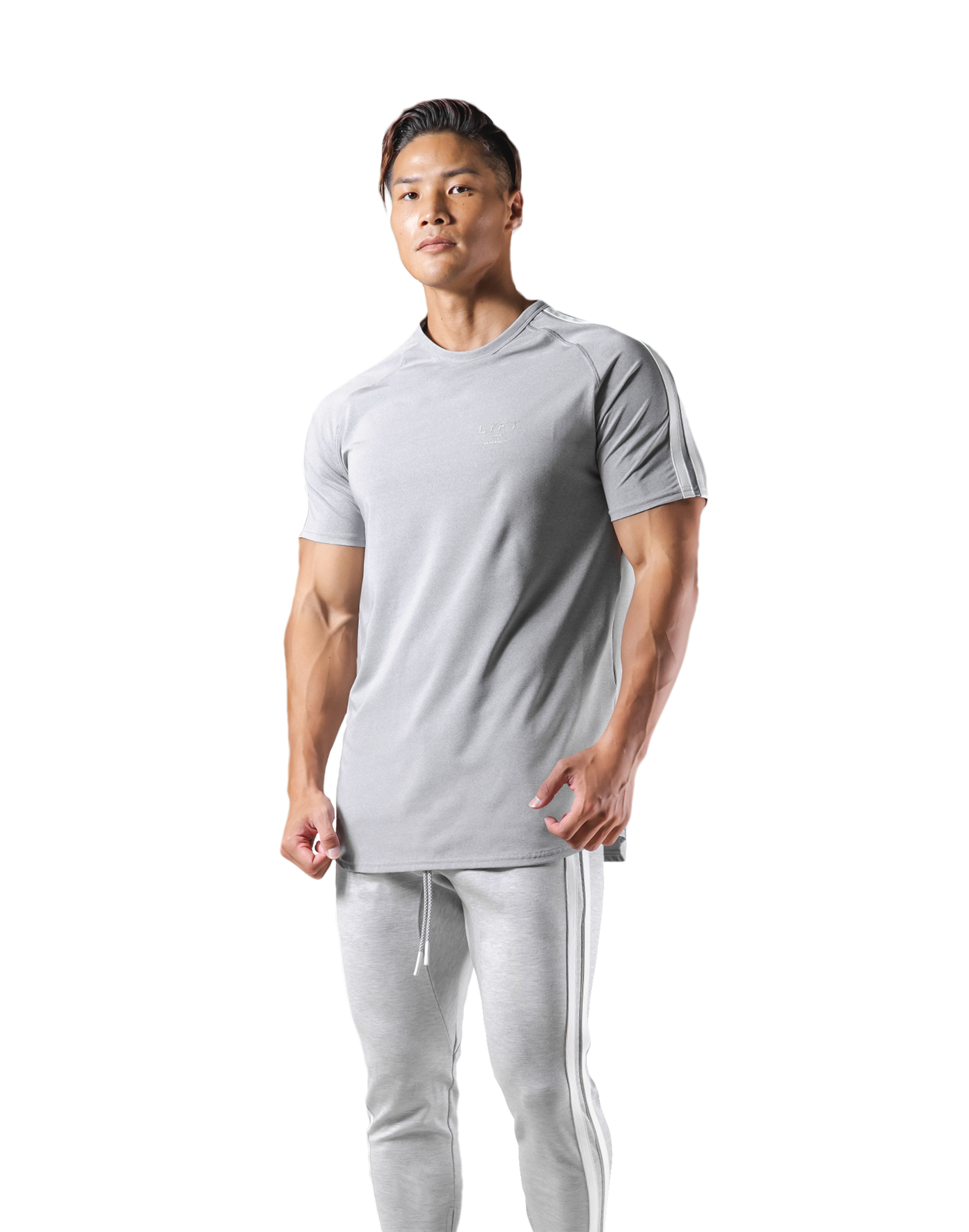 Slim Fit 2 Line T-Shirt 2 - Grey