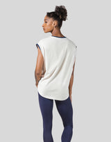 Old Logo Loose Fit Sleeve Less Shirt - Ivory