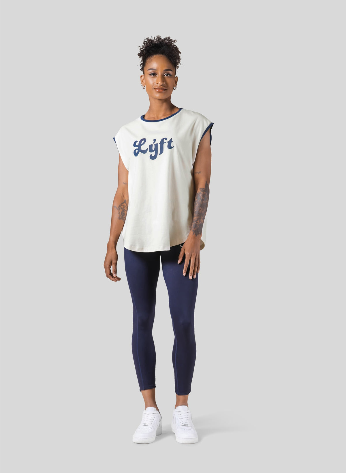 Old Logo Loose Fit Sleeve Less Shirt - Ivory