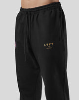 Emblem Oversize Sweat Pants - Black