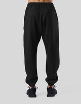 Emblem Oversize Sweat Pants - Black