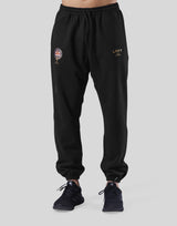 Emblem Oversize Sweat Pants - Black