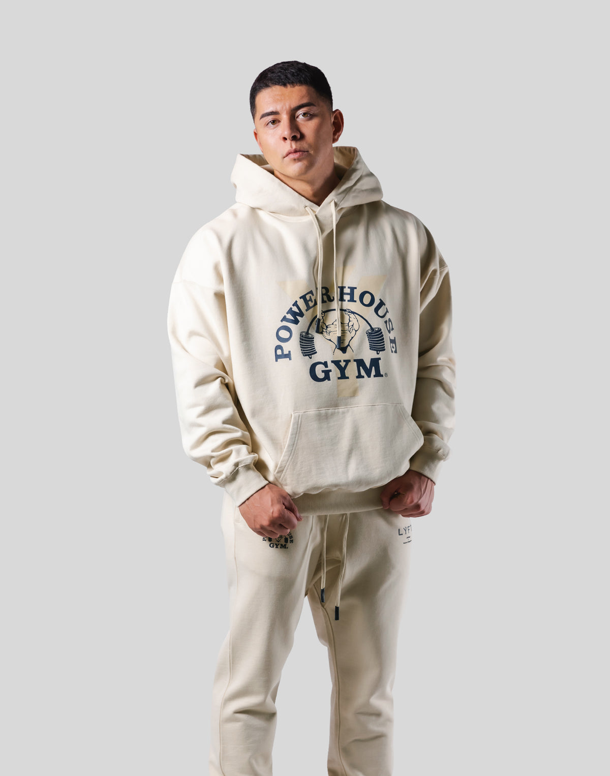 LÝFT × Power House Gym Oversize Sweat Hoodie - Ivory