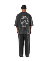 Horse Graphic Vintage Extra Big T-Shirt - Black