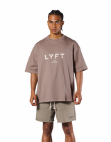 LÝFT Logo Vintage Big T-Shirt - Beige