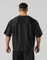 Script Logo Mesh Baseball Shirt - Black