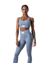 Woven Label Double Cross Strap Bratop - L.Blue