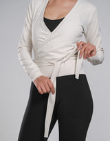 Comfortable Slim Wrap Top - Ivory