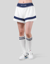 Waist Rib Flare Shorts - White