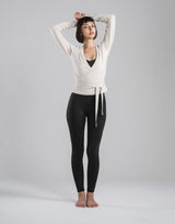 Comfortable Slim Wrap Top - Ivory
