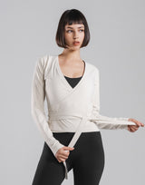 Comfortable Slim Wrap Top - Ivory