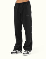 Warm Up Button Sweat Pants - Black