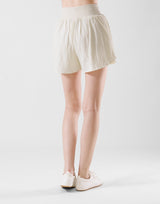 Embossed Nylon Shorts - White