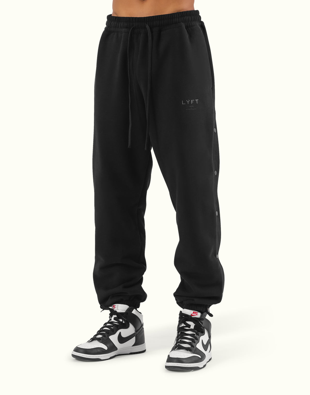 Warm Up Button Sweat Pants - Black