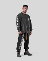 College Logo Vintage Long T-Shirt - Black