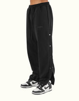 Warm Up Button Sweat Pants - Black