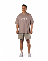 LÝFT Logo Vintage Big T-Shirt - Beige