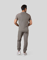 Slim Fit Mesh Sleeve T-Shirt - Beige