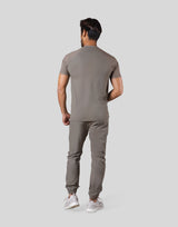 Slim Fit Mesh Sleeve T-Shirt - Beige