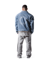 Back Emblem Denim Jacket - Blue