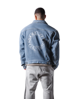 Back Emblem Denim Jacket - Blue