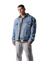Back Emblem Denim Jacket - Blue