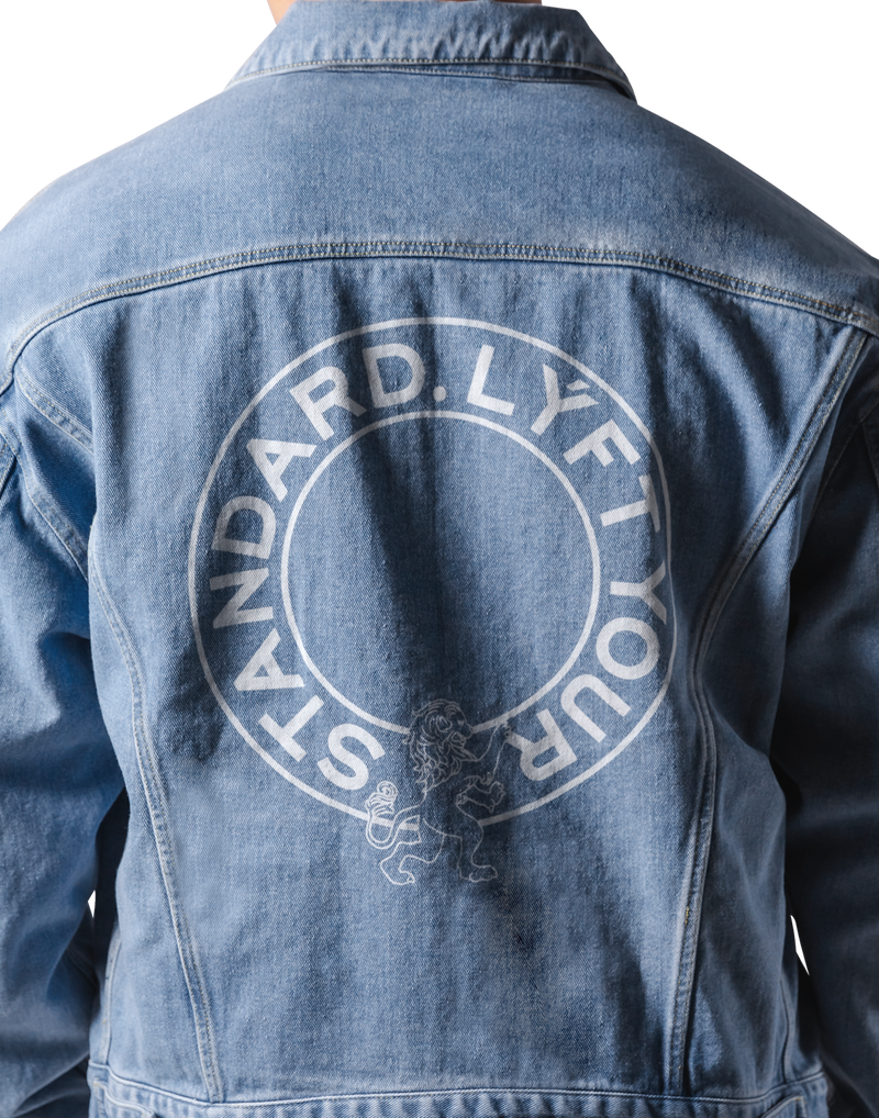 Back Emblem Denim Jacket - Blue