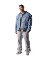 Back Emblem Denim Jacket - Blue