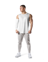 Multi Pattern Stretch Loose Fit Tanktop - White