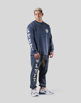 College Logo Vintage Long T-Shirt - Navy