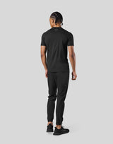 Slim Fit Mesh Sleeve T-Shirt - Black
