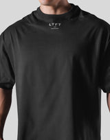 Back Emblem Cut-Off Big T-Shirt - Black