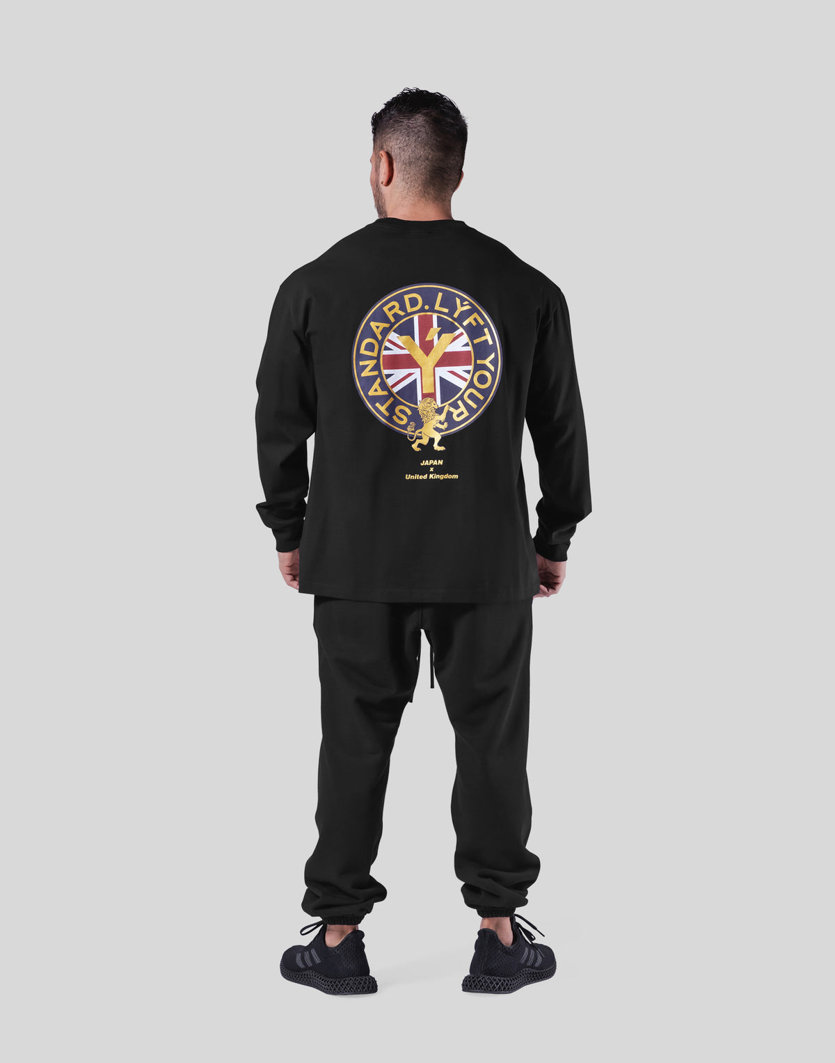 Back Emblem Long T-Shirt - Black