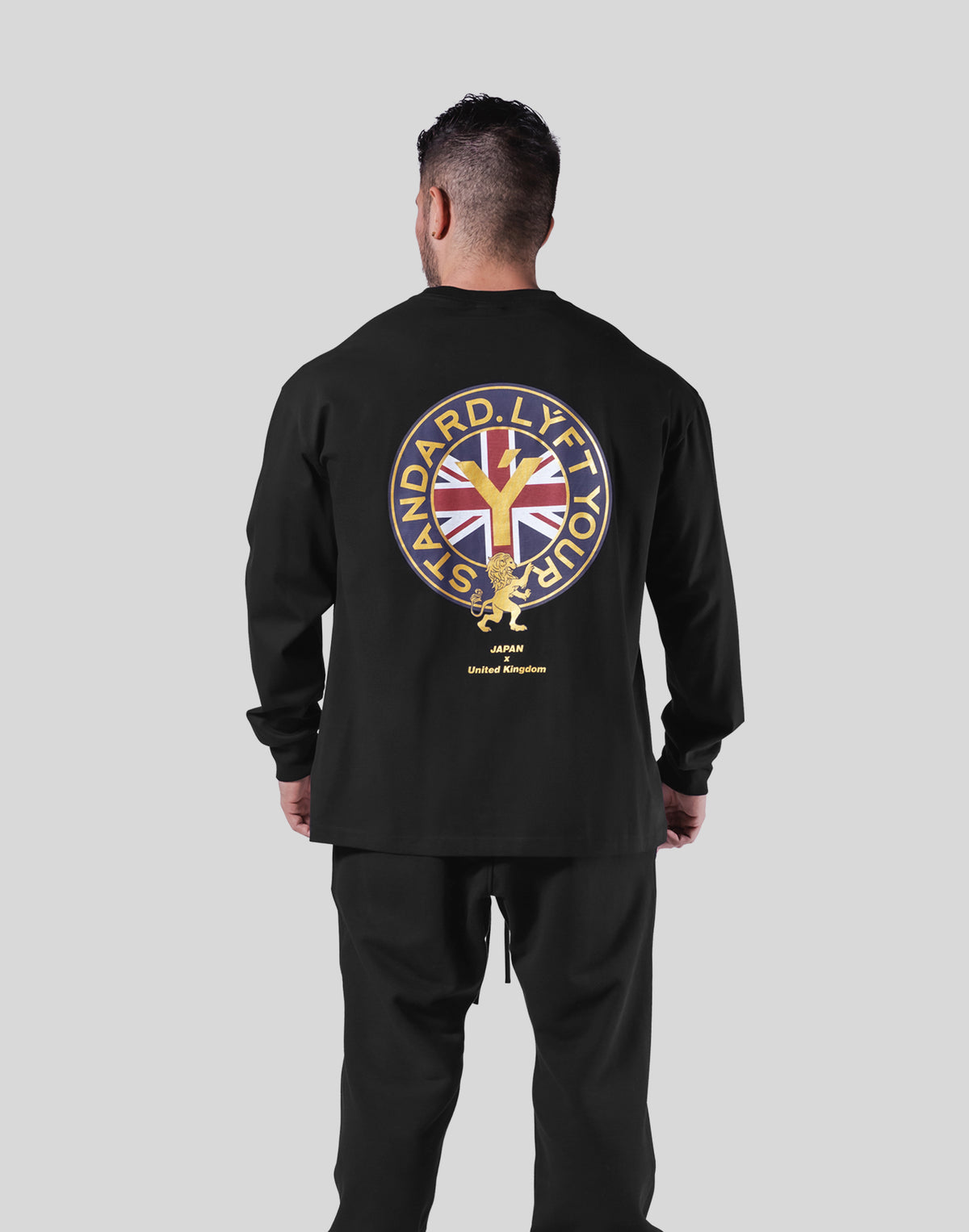 Back Emblem Long T-Shirt - Black