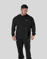 Back Emblem Long T-Shirt - Black