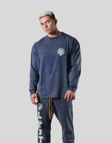College Logo Vintage Long T-Shirt - Navy