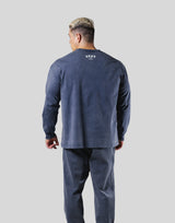 College Logo Vintage Long T-Shirt - Navy