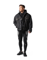 Back Emblem Denim Jacket - Black