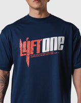 LÝFT ONE Graphic Big T-Shirt - Navy