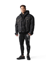 Back Emblem Denim Jacket - Black